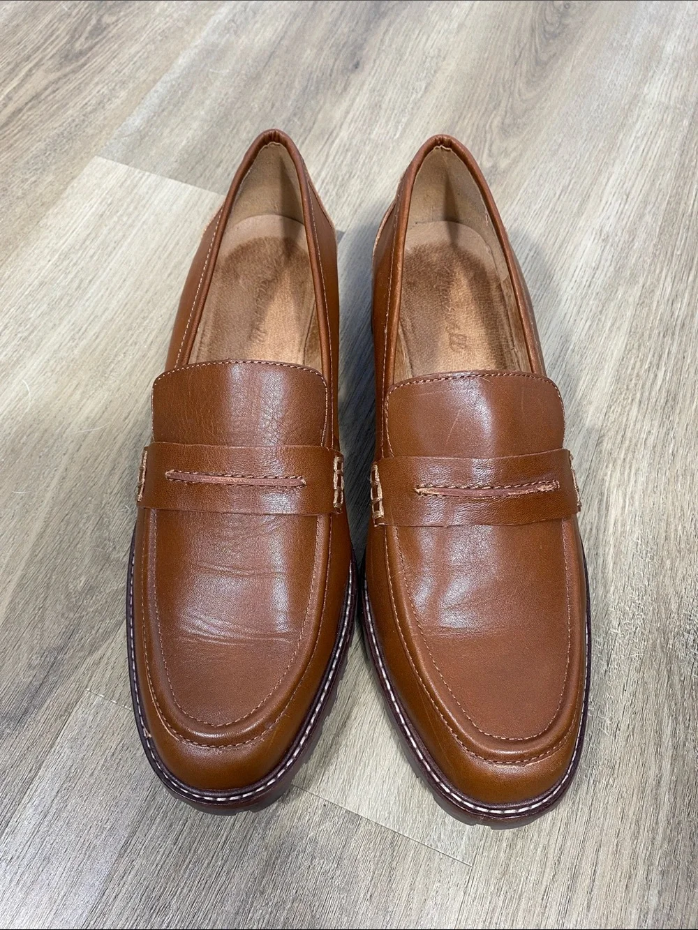 Madewell Corinne Lugsole Loafer in Cognac Brown size 11